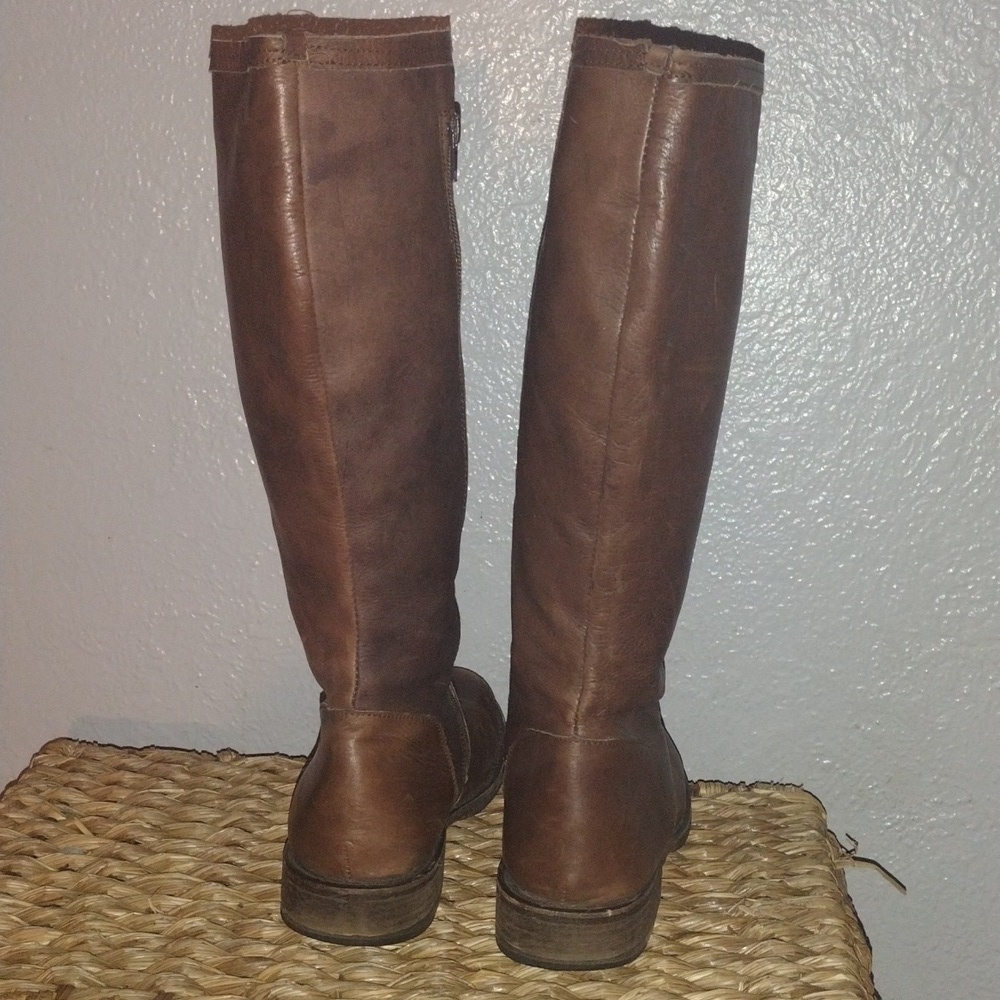 Brown Leather Steve Madden Knee High Boots 7.5 - Picture 3 of 8